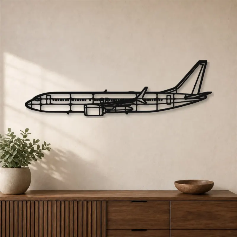 Silhouette d'avion en métal 737, décoration murale en métal, décoration aéronautique, cadeau pour pilote