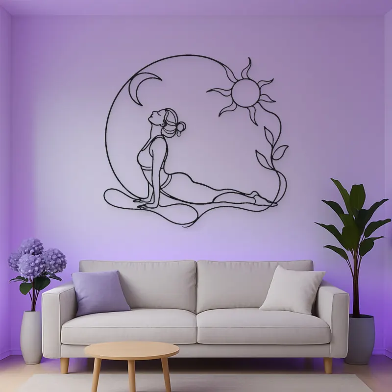Cobra Pose Rise Metal Wall Art | Yoga and Meditation Wall Decor