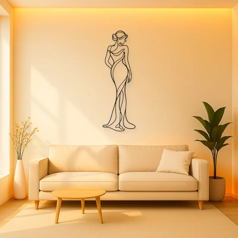 Standing Contrapposto Metal Wall Art | Feminine Figure Wall Decor