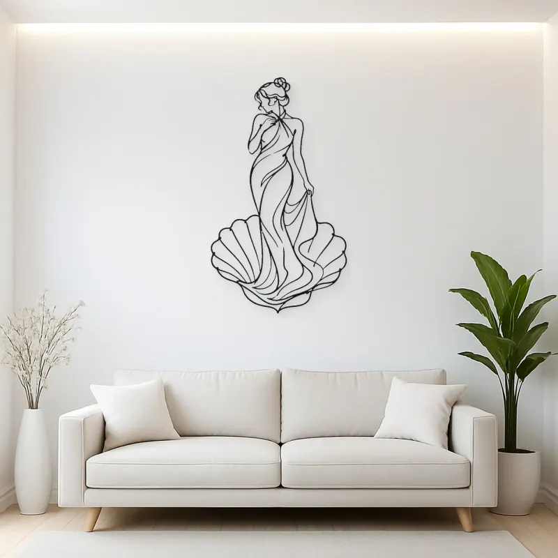 Venus Shell Pose Metal Wall Art | Classical Figure Wall Decor
