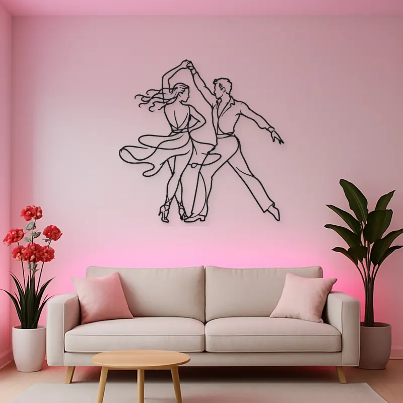 Salsa Couple Spin Metal Wall Art | Couple Dance Wall Decor