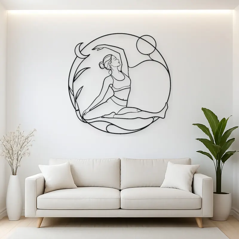Sugarcane Pose Metal Wall Art | Yoga and Meditation Wall Decor