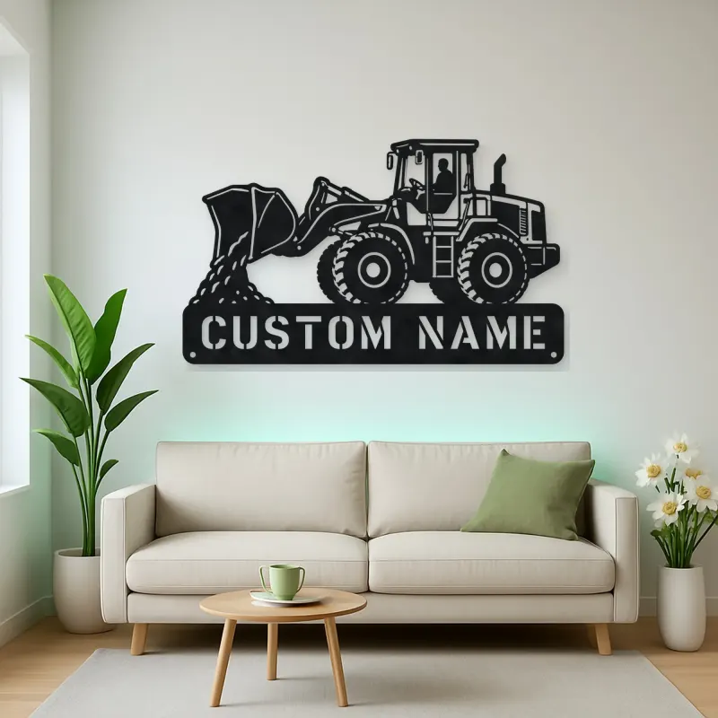 Personalized Wheel Loader Dumping Material Metal Wall Art