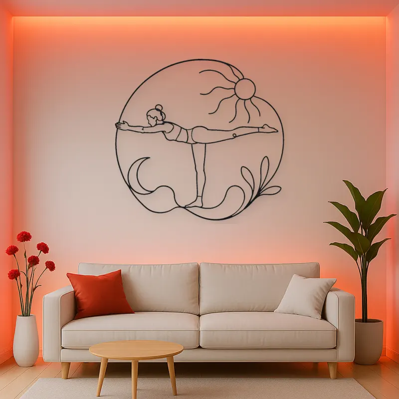 Warrior Three Flight Metal Wall Art | Yoga and Meditation Wall Decor