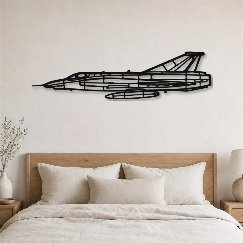 Silhouette de l'avion RF-35 Draken en métal, décoration murale en métal, décoration aéronautique, décoration d'aviateur