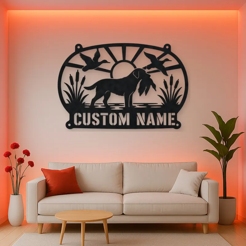 Personalized Duck Hunting Dog Metal Wall Art