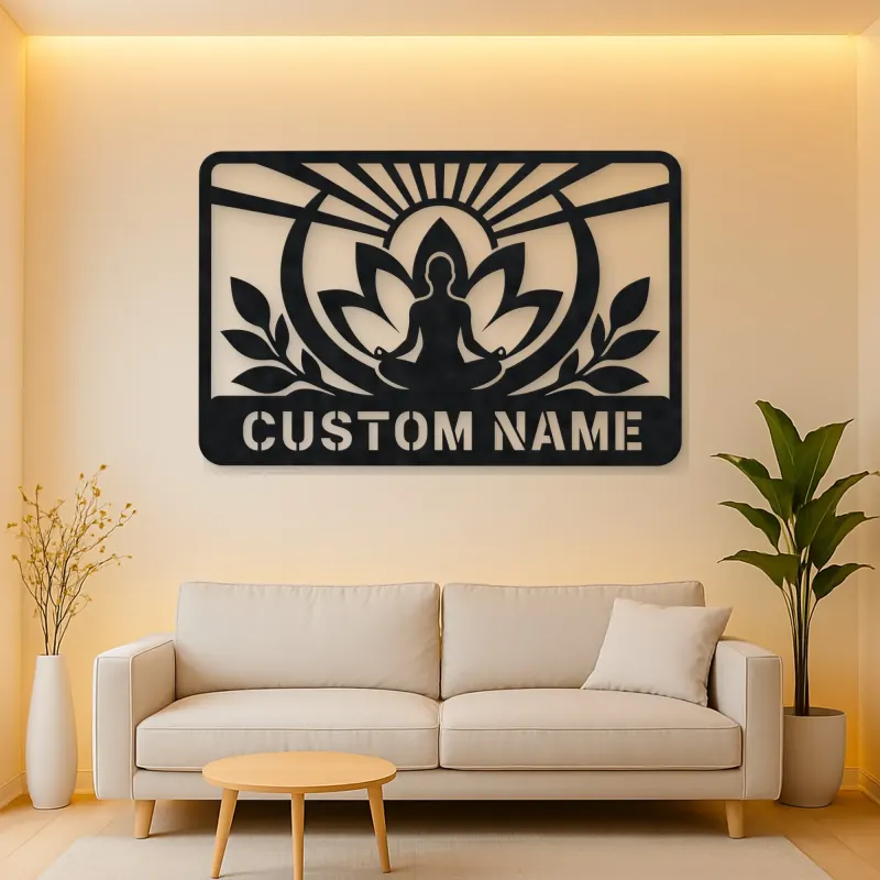 Personalized Meditation Lotus Metal Wall Art