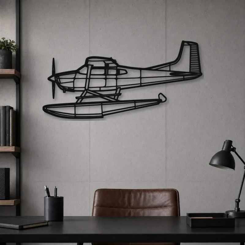 Silhouette d'avion en métal A185F Float, Décoration murale aéronautique