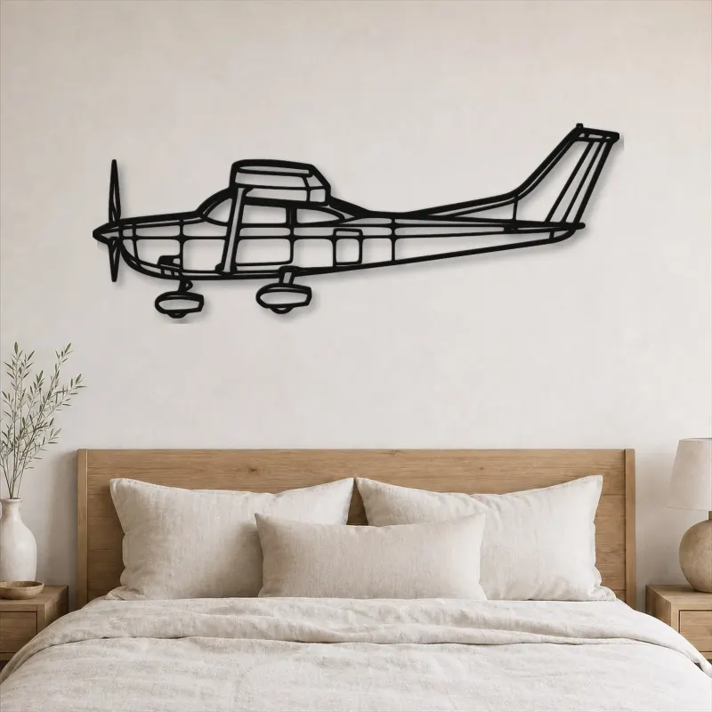 Silhouette d'avion en métal 182P Skylane, Décoration murale en métal, Décor aéronautique, Décorateur aviateur