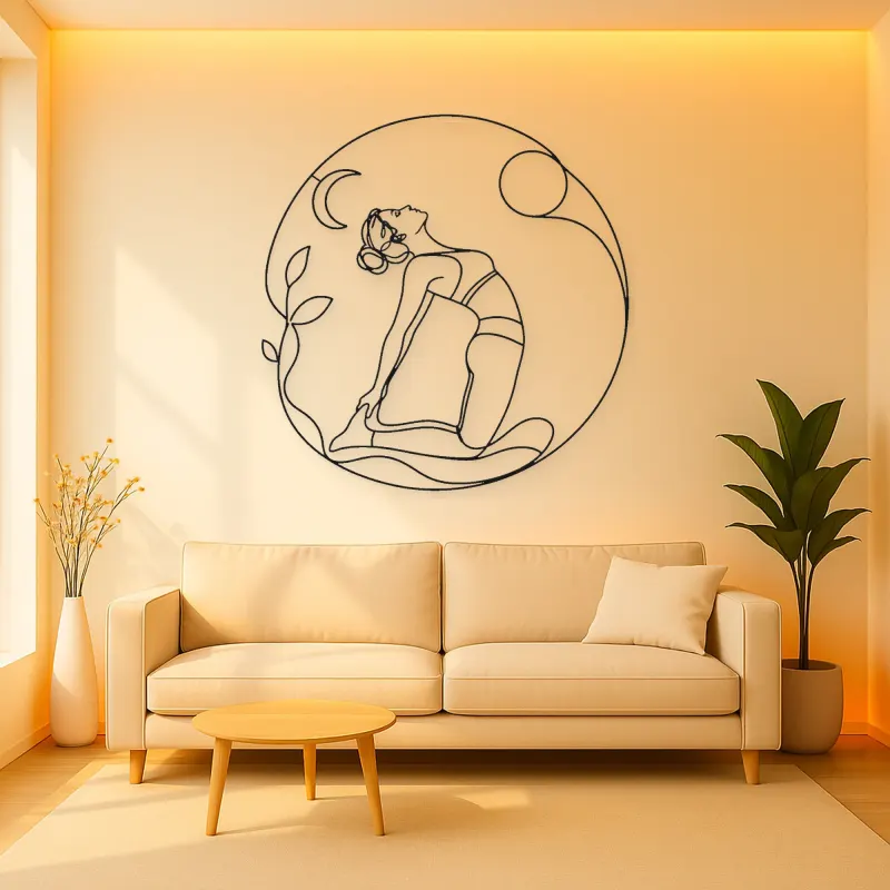 Camel Pose Open Heart Metal Wall Art | Yoga and Meditation Wall Decor
