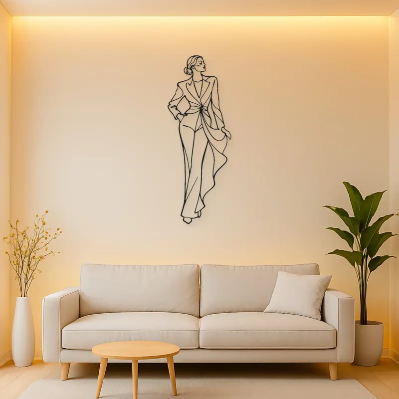 Luxury Fashion Silhouette Metal Wall Art | Fashion Figure Wall Decor
