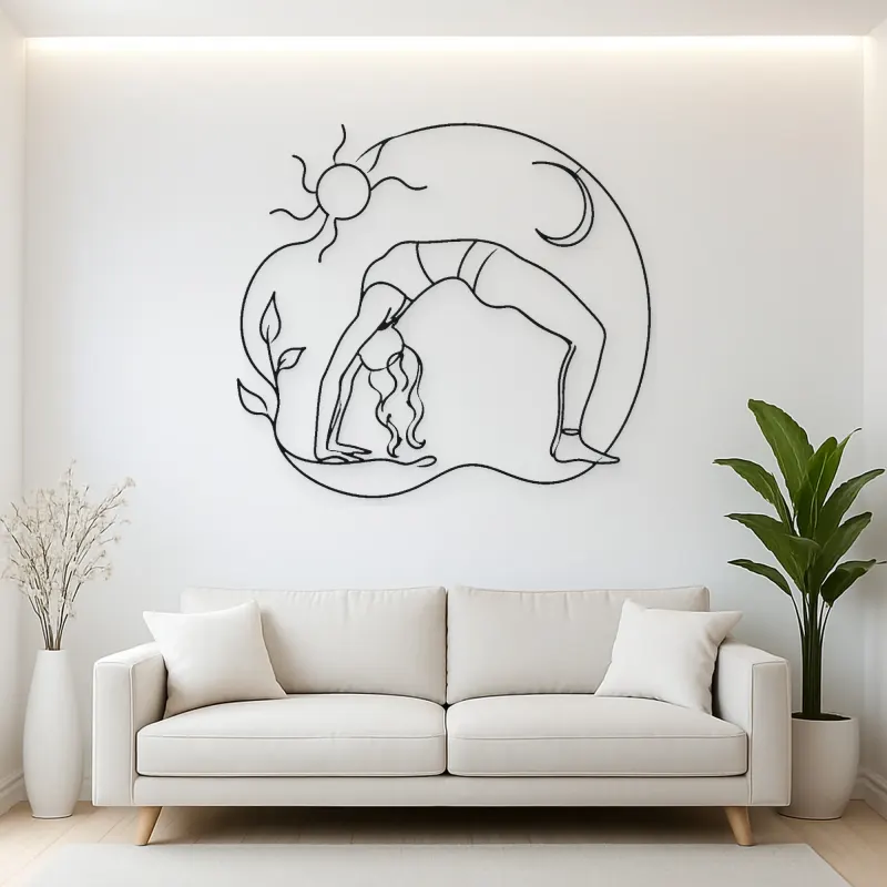 Bridge Pose Arc Metal Wall Art | Yoga and Meditation Wall Decor