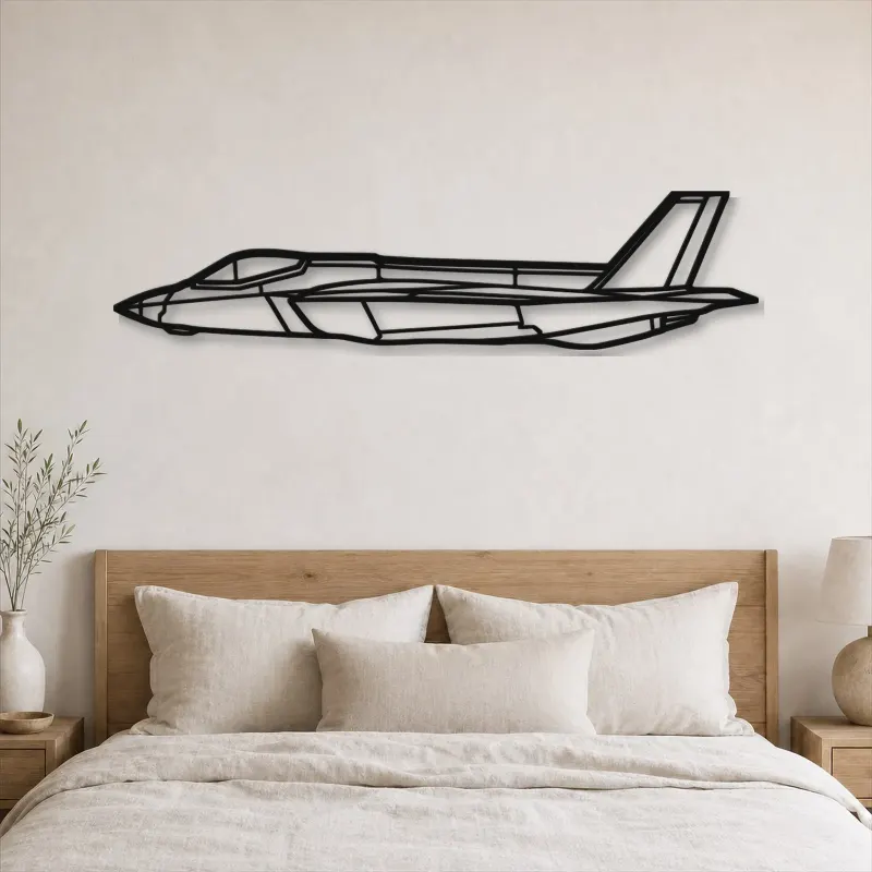 Silhouette d'avion F35C Lightning II en métal, Décoration murale en métal, Décor aéronautique, Décor d'aviation