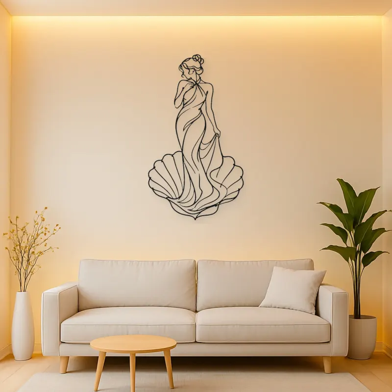 Venus Shell Pose Metal Wall Art | Classical Figure Wall Decor
