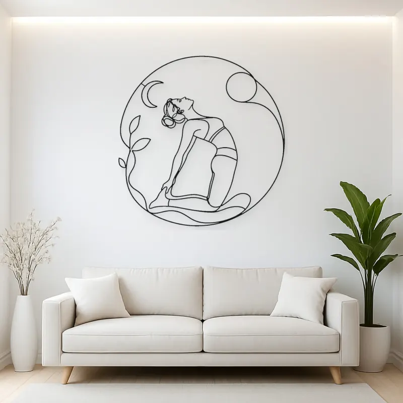 Camel Pose Open Heart Metal Wall Art | Yoga and Meditation Wall Decor