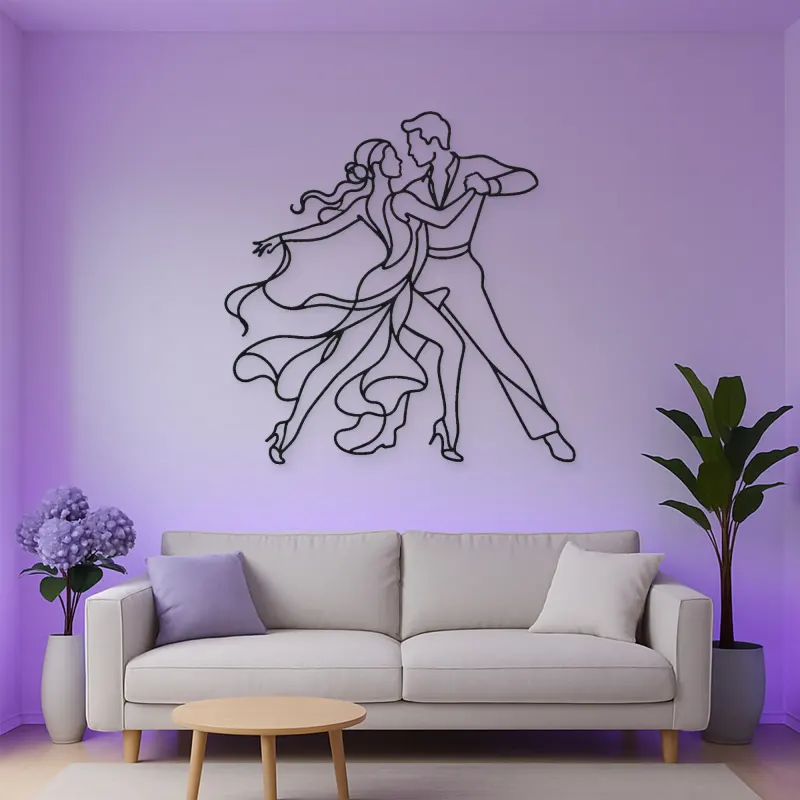 Rumba Body Line Metal Wall Art | Couple Dance Wall Decor