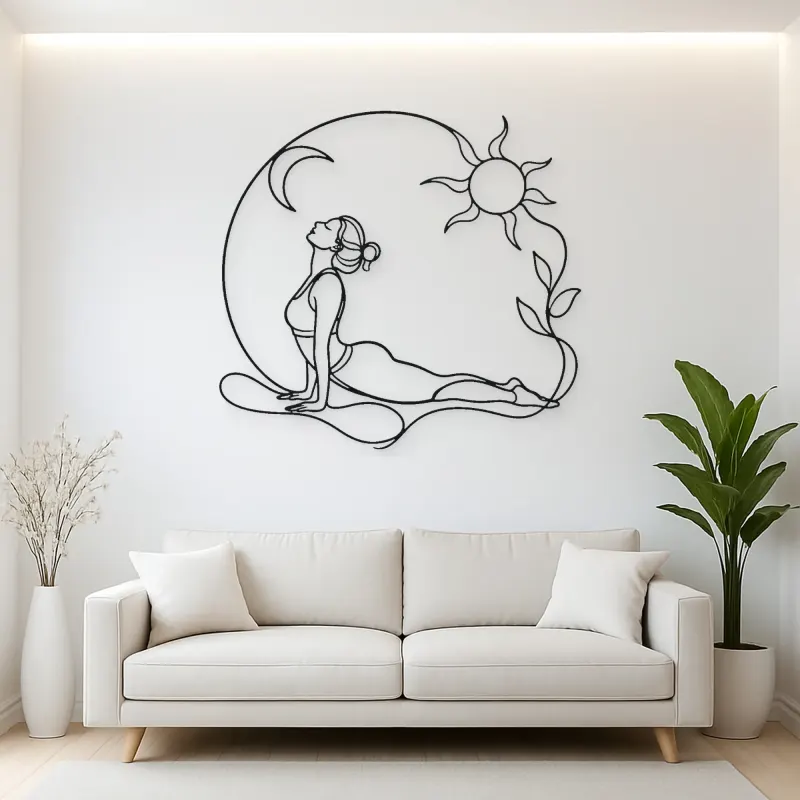 Cobra Pose Rise Metal Wall Art | Yoga and Meditation Wall Decor