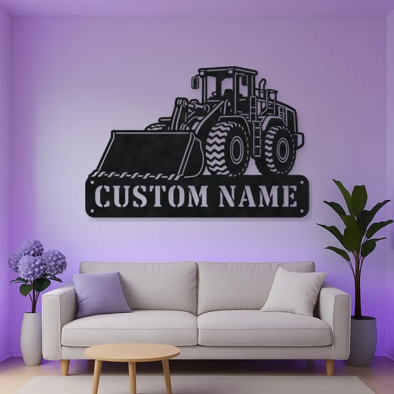Personalized Large Wheel Loader Front Bucket Metal Wall Art