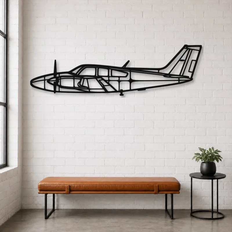 Silhouette d'avion en métal 95-B55 Baron, Décoration murale aéronautique