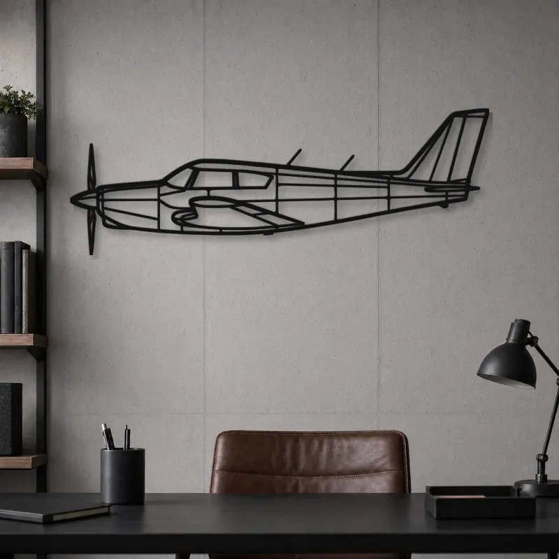 Silhouette d'avion PA-24 Comanche en métal, Décoration murale en métal, Décor aéronautique, Décor d'aviation