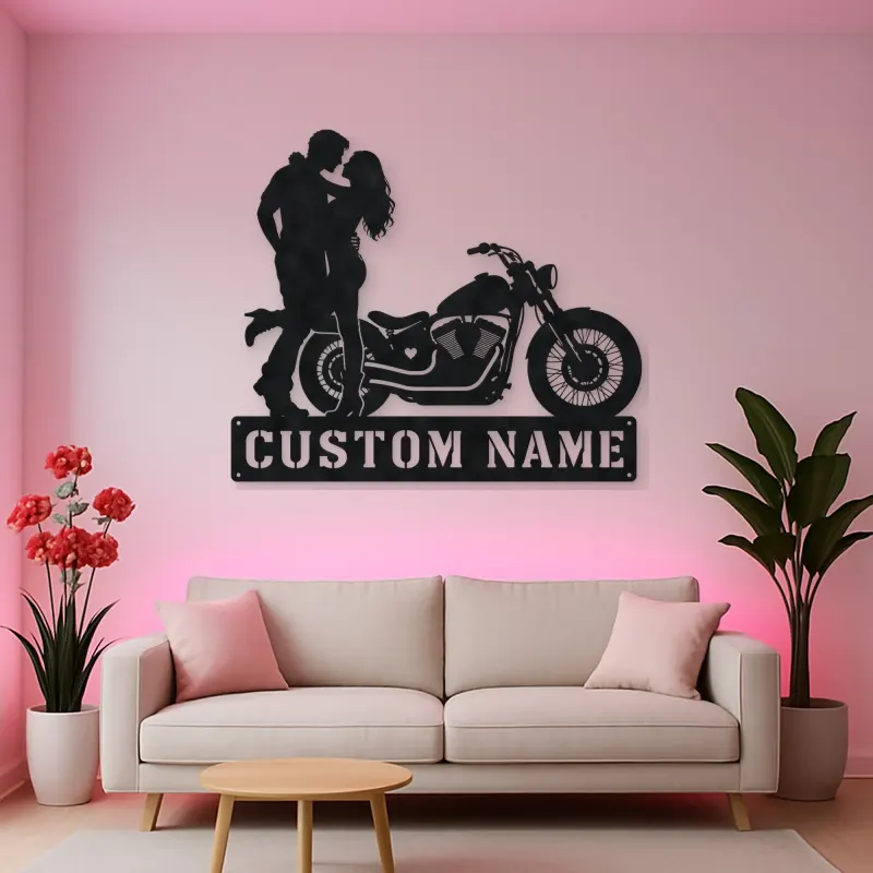 Personalized Chopper Romance Metal Wall Art with Heart