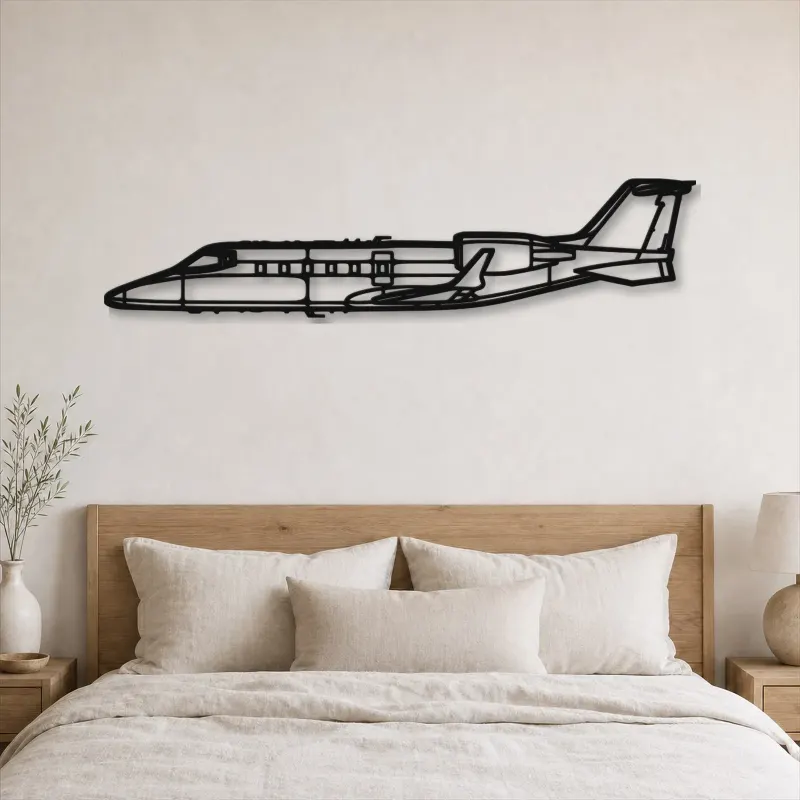 Silhouette en métal d'avion Learjet 60, décoration murale en métal, décoration aéronautique, décoration d'aviation