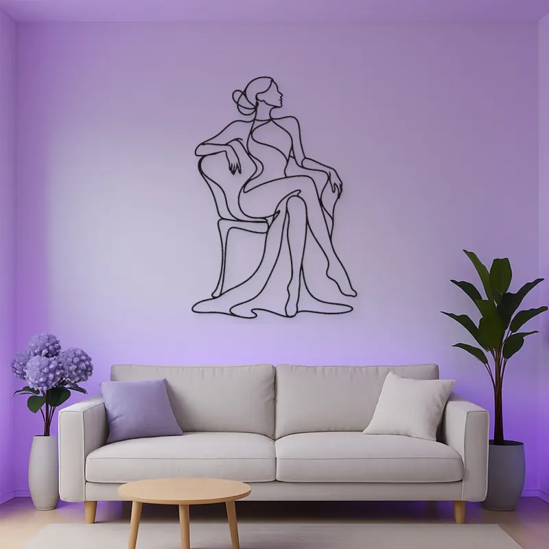 Poised Chair Muse Metal Wall Art | Fashion Figure Wall Decor