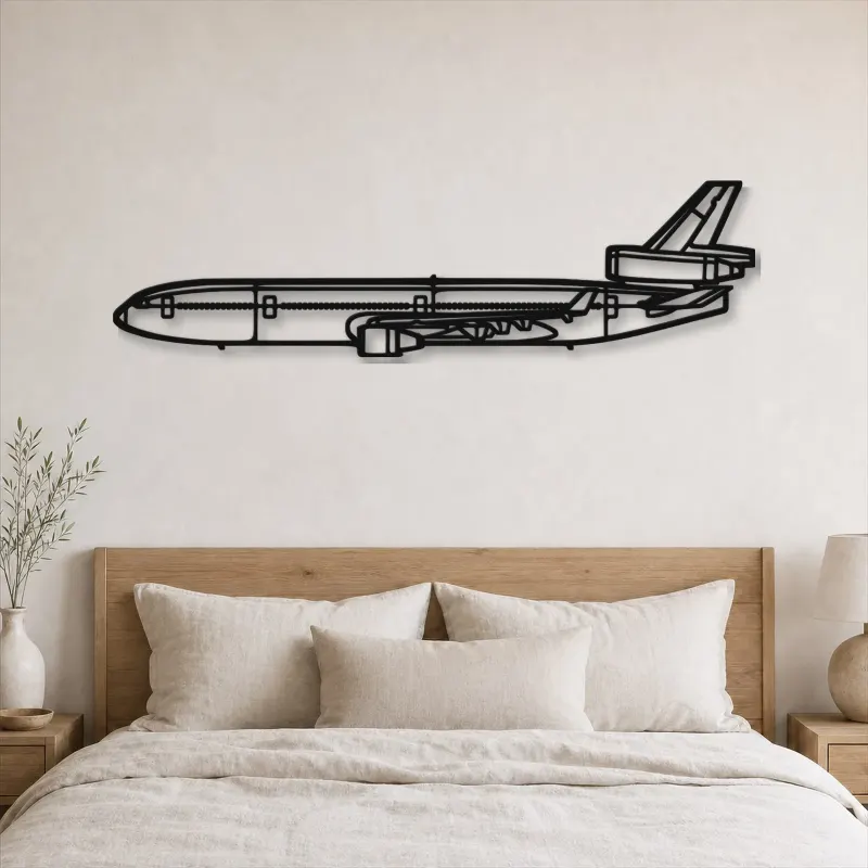 Silhouette en métal d'avion MD-11, décoration murale en métal, décoration aéronautique, décoration d'aviation