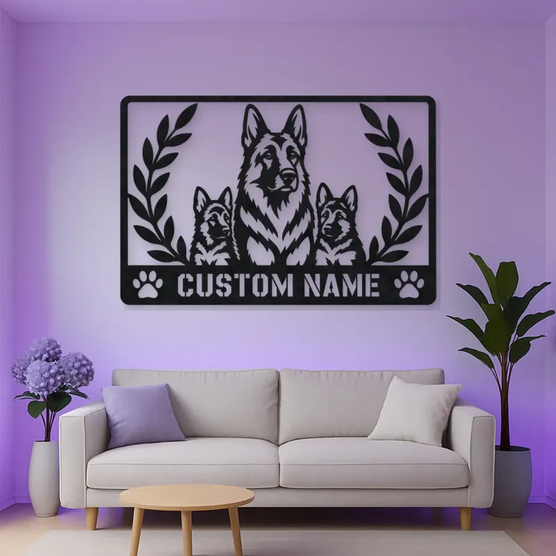 Personalized German Shepherd Family Metal Wall Art