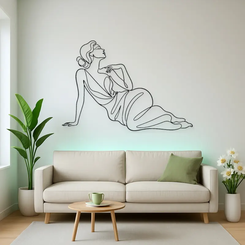 Reclining Fashion Muse Metal Wall Art | Fashion Figure Wall Decor