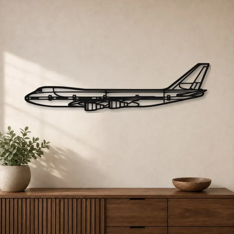 Silhouette d'avion en métal 747-200B, décoration murale en métal, décoration aéronautique, cadeau pour pilote