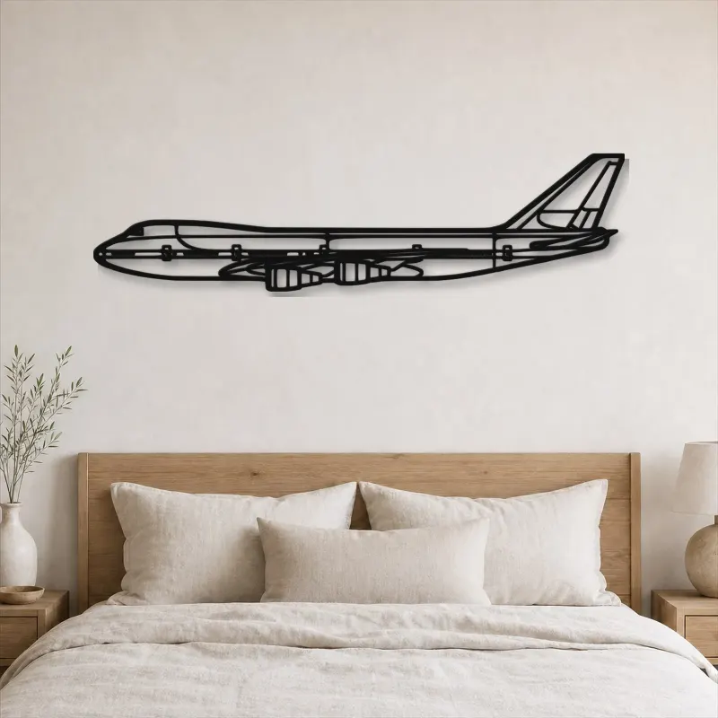Silhouette d'avion en métal 747-200B, décoration murale en métal, décoration aéronautique, cadeau pour pilote