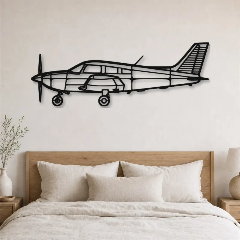 Silhouette de l'avion Archer LX en métal, Silhouette d'avion en métal, Décoration murale aviation, Décoration aviateur