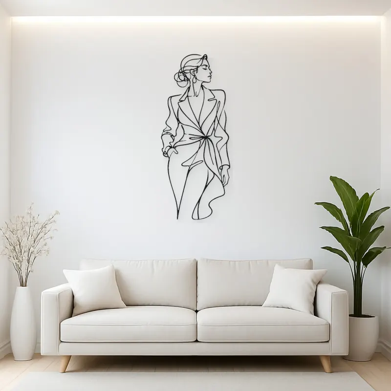 Fashion Editorial Profile Metal Wall Art | Fashion Figure Wall Decor