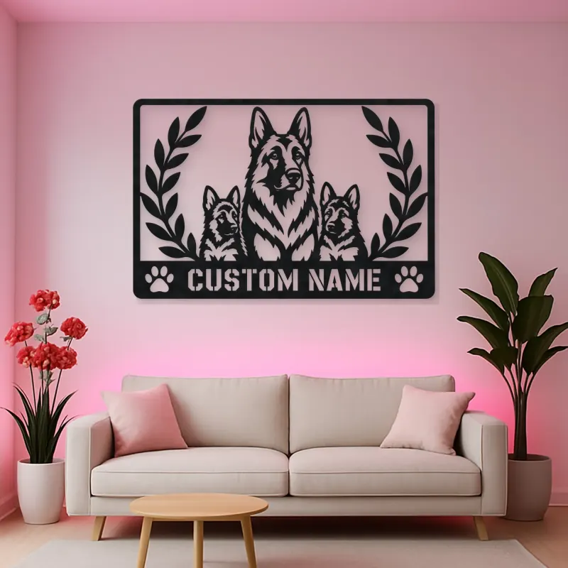 Personalized German Shepherd Family Metal Wall Art