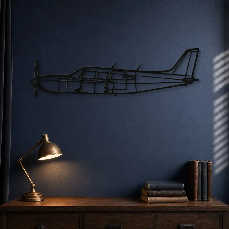 Silhouette en métal d'avion PA32R-301, Décoration murale en métal, Décor aéronautique, Cadeau pour aviateur