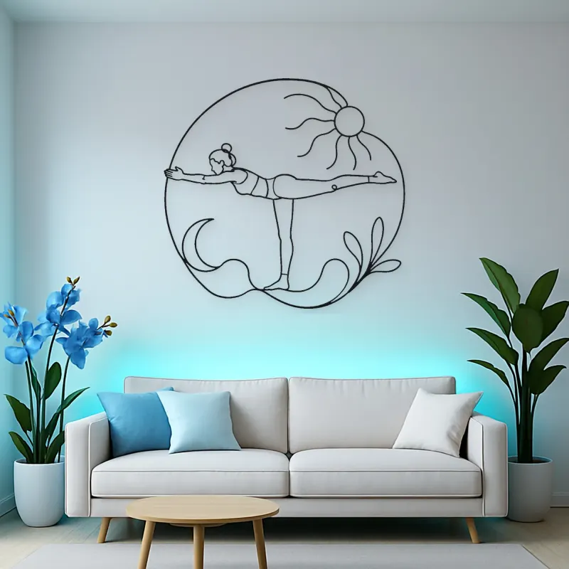 Warrior Three Flight Metal Wall Art | Yoga and Meditation Wall Decor