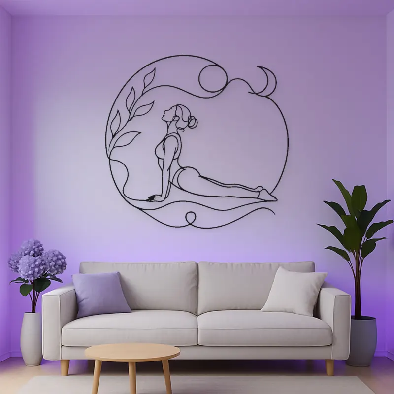 Upward Dog Flow Metal Wall Art | Yoga and Meditation Wall Decor