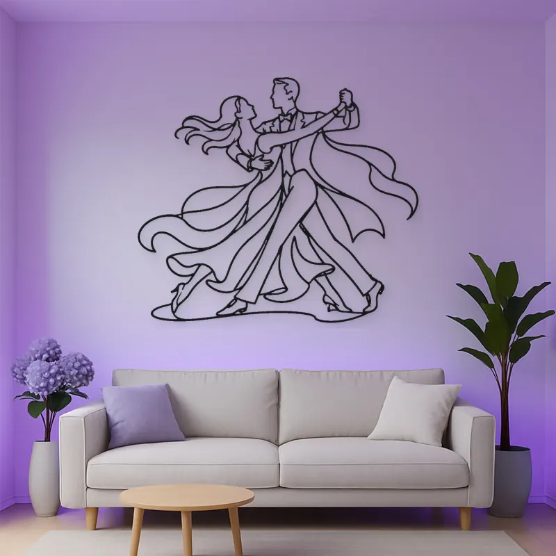 Quickstep Motion Metal Wall Art | Couple Dance Wall Decor