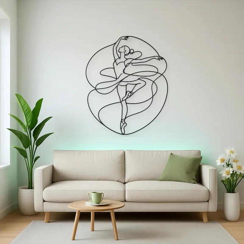 Ballet Pirouette Metal Wall Art | Dance Silhouette Wall Decor