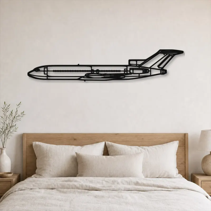 Silhouette d'avion en métal 727, décoration murale en métal, décoration aéronautique, cadeau pour pilote