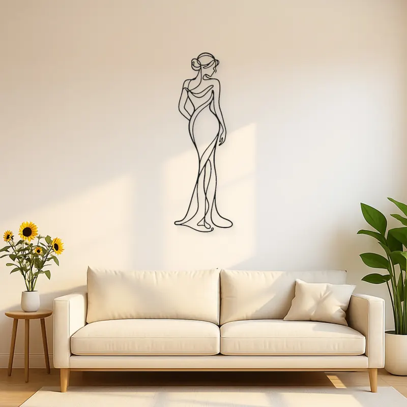 Insegna in Metallo Standing Contrapposto | Decorazione Murale Femminile
