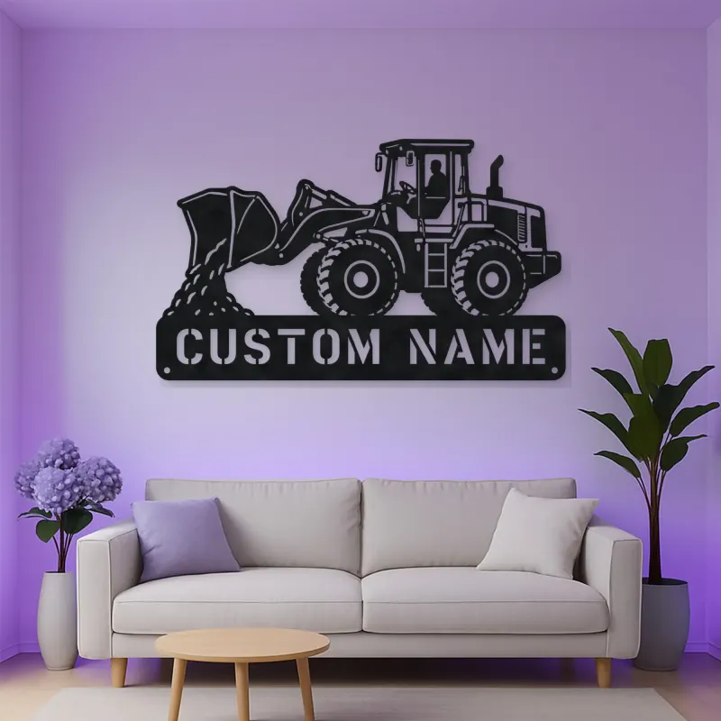 Personalized Wheel Loader Dumping Material Metal Wall Art