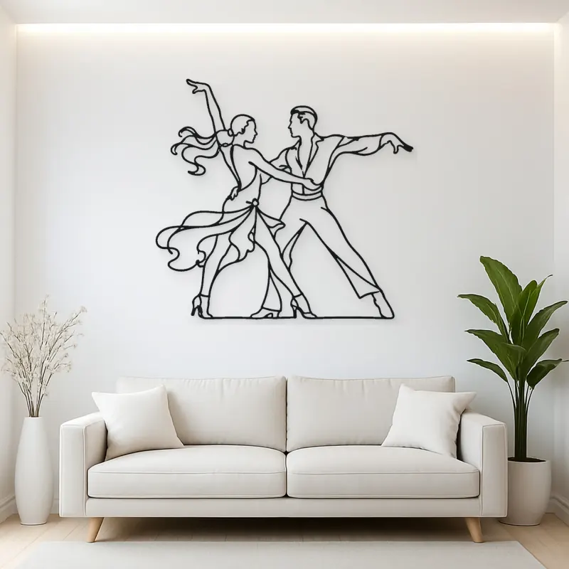 Cha Cha Pose Metal Wall Art | Couple Dance Wall Decor