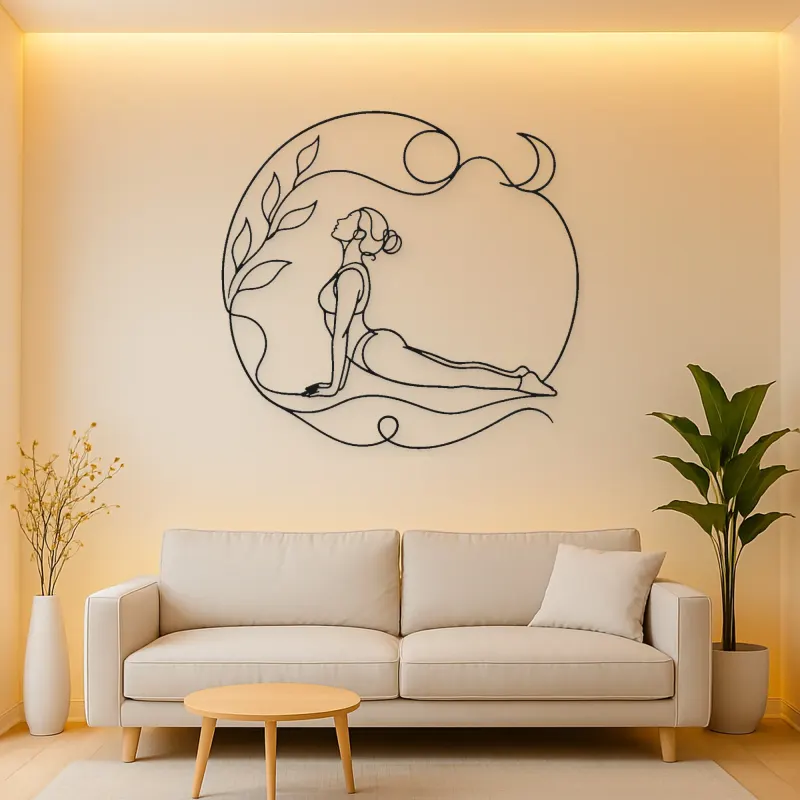 Upward Dog Flow Metal Wall Art | Yoga and Meditation Wall Decor