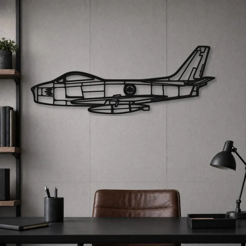 Silhouette en métal d'avion F86 Sabre Canada, décoration murale en métal, décoration aéronautique, cadeau pour aviateurs