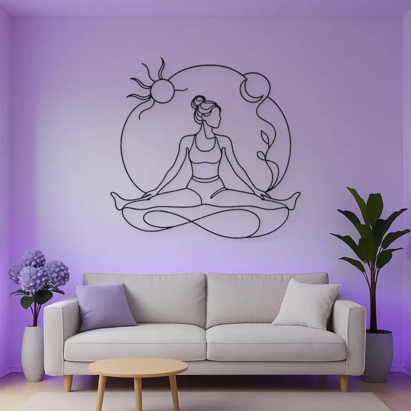 Wide Leg Fold Metal Wall Art | Yoga and Meditation Wall Decor