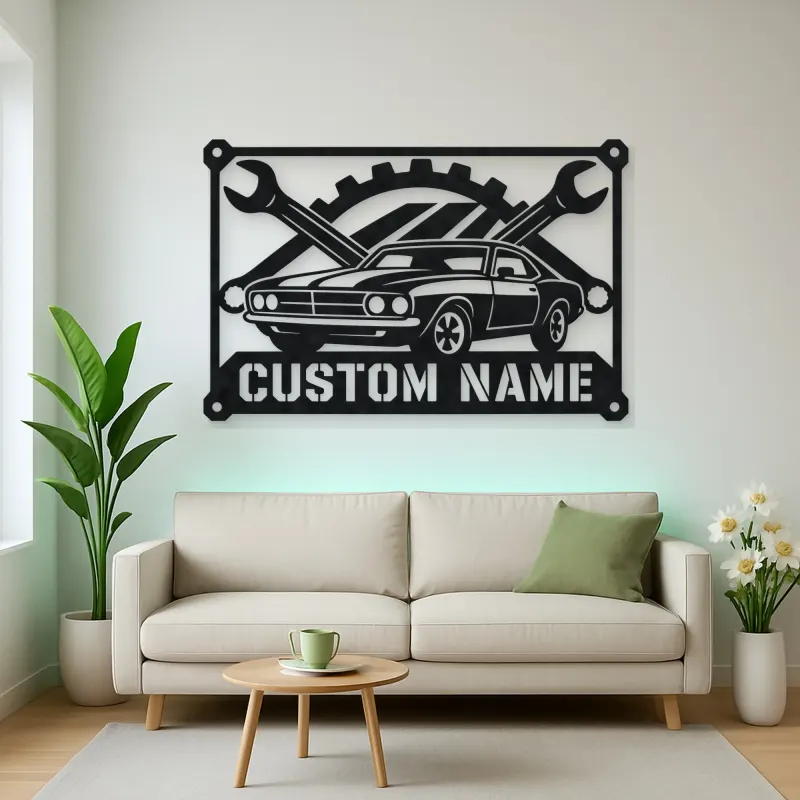 Personalized Classic Muscle Car Metal Wall Art
