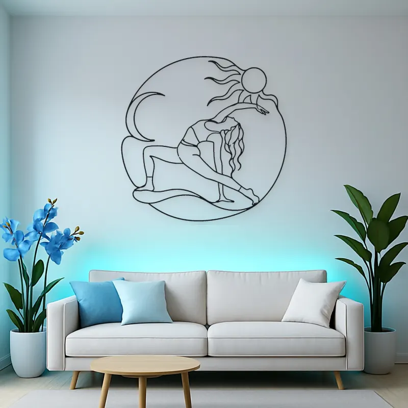 Wild Thing Arc Metal Wall Art | Yoga and Meditation Wall Decor