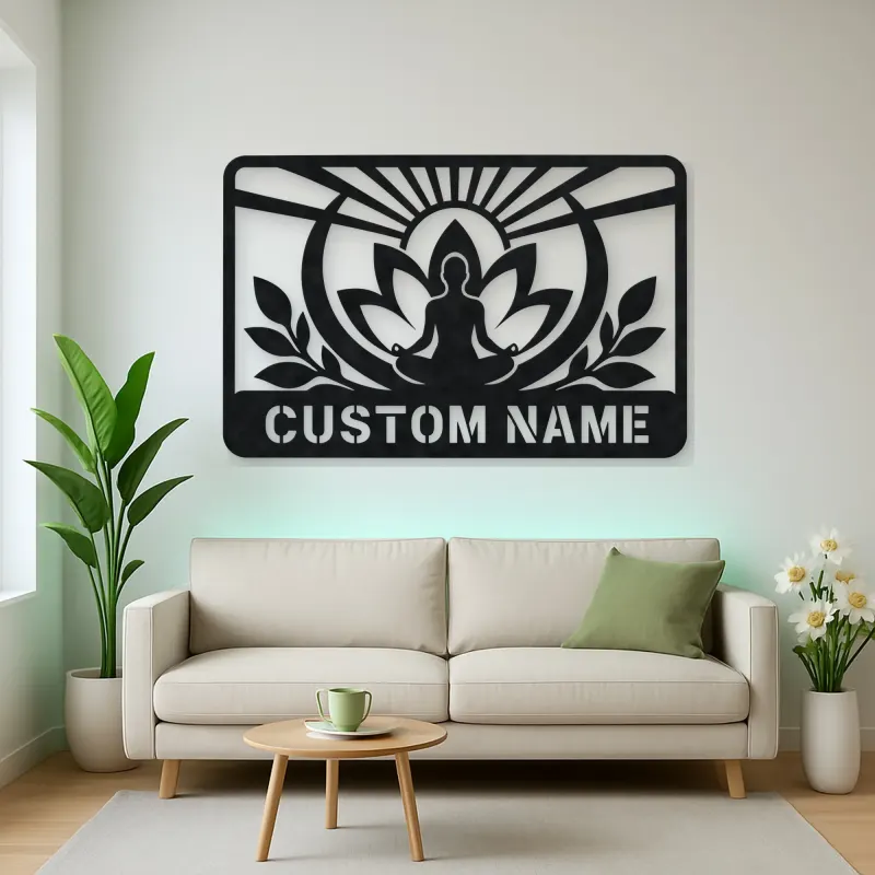 Personalized Meditation Lotus Metal Wall Art